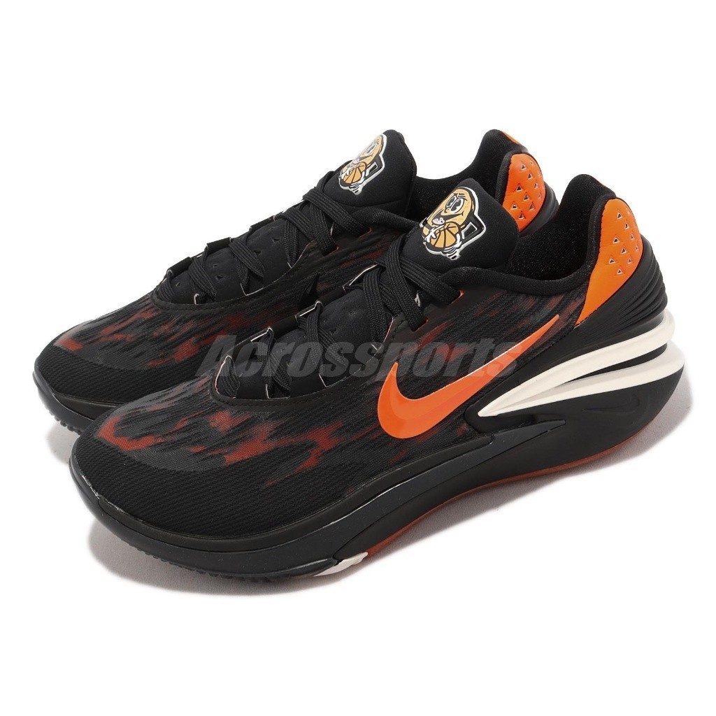 ♞,♘Nike Air Zoom G.T. Cut 2 EP Actual Combat Basketball Shoes Low-Top Men's Black Orange Blue GT Op