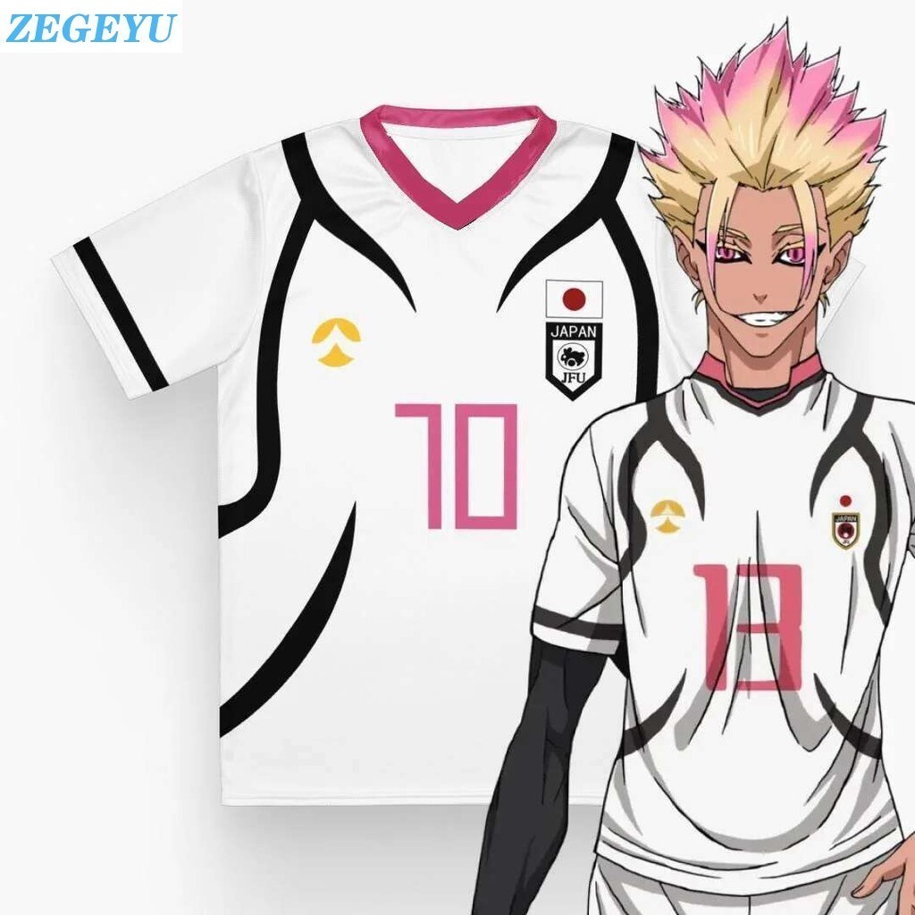 ฟรีชื่อที่กำหนดเอง 2025 ใหม่ญี่ปุ่นอะนิเมะ Blue Lock Mens & Womens Soccer Jerseys Tee Ryusei Shidou 