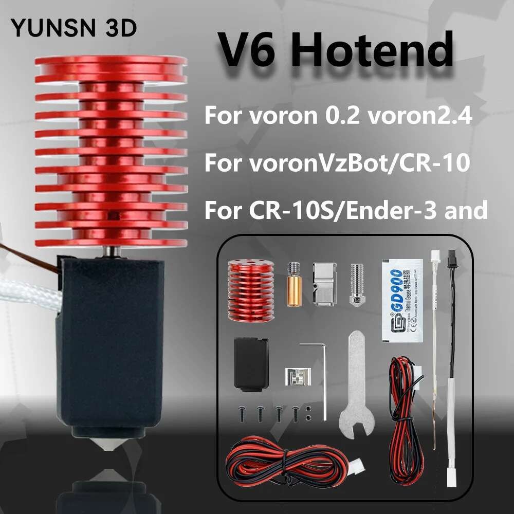 3D อัพเกรด V6 Voron Hotend ชุดสําหรับ Voron 0.1/0.2/2.4 CR-10 Ender-3 Volcano หัวฉีด Bimetal คอ 3D ช