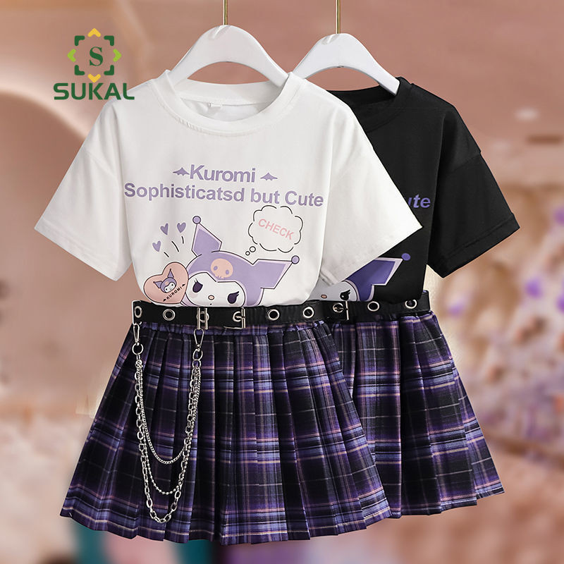 เสื้อผ้าเด็กสําเร็จรูปสาว เจเค เครื่องแบบชุดฤดูร้อนสไตล์ใหม่ขนาดกลางและขนาดใหญ่กระโปรงเด็กแขนสั้นชุดสองชิ้น