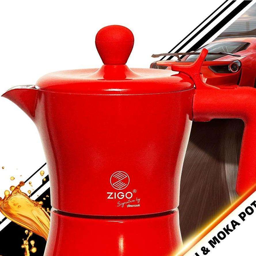 อุปกรณ์กาแฟ WBrC Champion อุปกรณ์ใหม่ Red Ferrari Moka Pot สารสกัดเข้มข้นกาแฟชงอิตาลีในครัวเรือน Sm