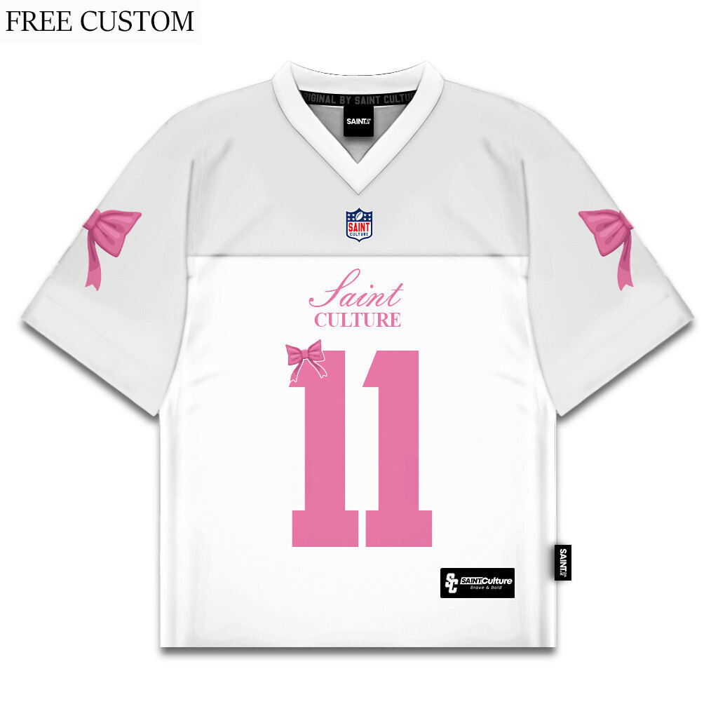 [ชื่อที่กําหนดเองฟรี] Coquette White 11 Jersey Vintage Oversize Rugby Retro Streetwear Y2K Boxy Over