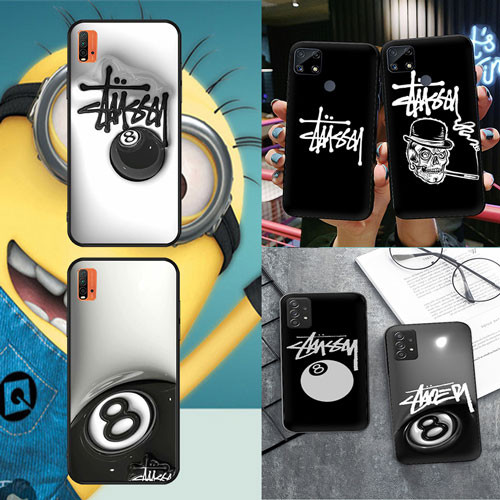 นุ่มสีดํา Samsung Galaxy S7 S7 Edge S8 S8 Plus S9 S9 Plus S10 S10E S25 S25 Ultra stussy เคสโทรศัพท์