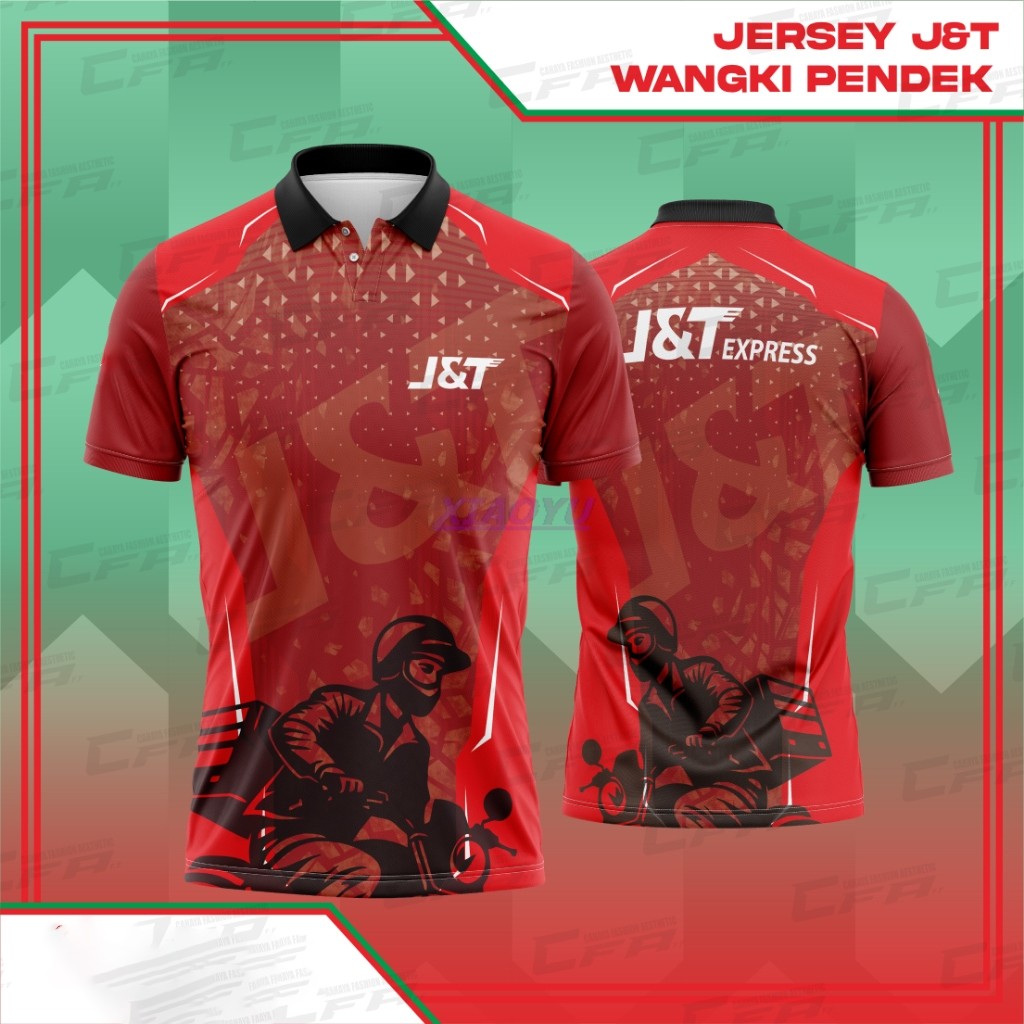 พารามา!! | Original Jnt Express Jersey พิมพ์เต็ม Cool J&t Package Courier Driver เสื้อผ้า