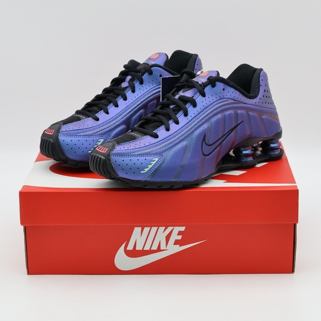 ♞,♘,♙Hq3446-001 Nike Shox R4 Iridescent Purple (ผู้ชาย) AGD