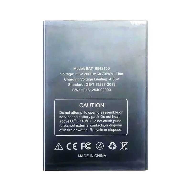 2000mAh Compact Mobile Phone แบตเตอรี่ for DOOGEE X9 Mini Smart Phone - BAT16542100 Model