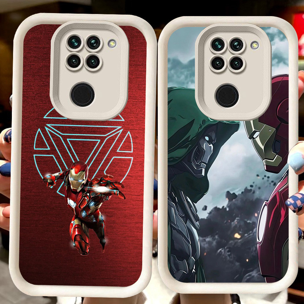 H16 เคส Iron Man สีขาวสําหรับ Xiaomi Redmi Note 9 8 9S Pro Max