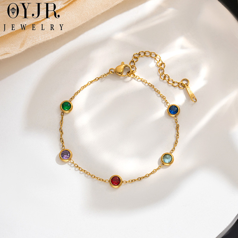 OYJR สร้อยข้อมือสแตนเลส สร้อยข้อมือแฟชั่นสวยๆสำหรับผู้หญิง - รูปที่ 3