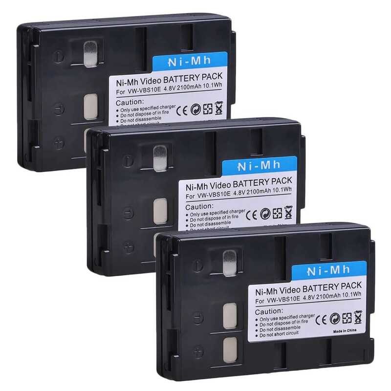 ▥ Vw-Vbs10 แบตเตอรี่กล้องแบบชาร์จไฟได้สําหรับ Hhr-V211 Vsb0200 P-V211 Vw-Vbs10e  Nv-X1