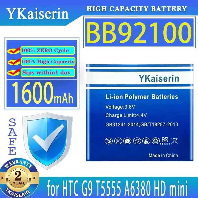 1600mAh Mobile Phone Battery Stable BB92100 For Htc G9 T5555 A6380 HD Mini