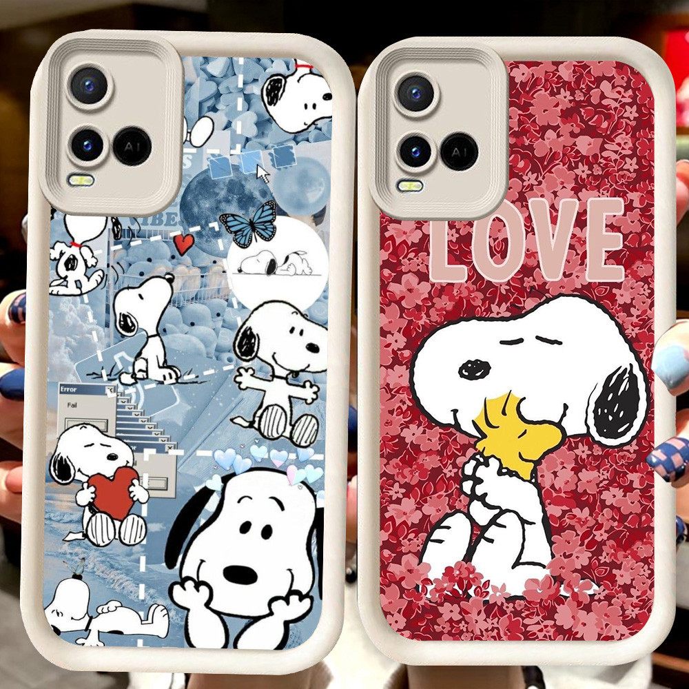 H87 SnoopyปลอกสีขาวสําหรับVIVO V30 Y21e Y02t V20 V21 Y21s V21E Y73 Y21 Y02 Y02S Y02a Y21t Y33E Y33s 