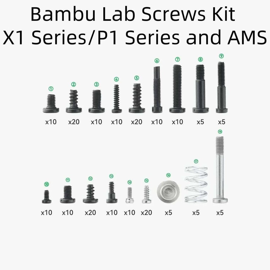 3D สําหรับชุดสกรู Bambu Lab - X1 Series/P1 Series/A1 Series และ AMS lite Top Mount สกรูชุดคุณภาพสูงยี่ห้อสกรูเดิม