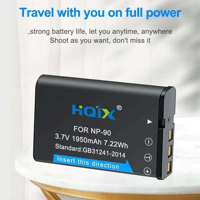 ▥ HQIX สําหรับ Ex-Fh100 H10 H15 H20g กล้อง Np-90 Charger แบตเตอรี่
