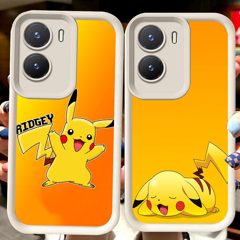 H124 PikachuปลอกสีขาวสําหรับVIVO Y35 Y75 Y01 Y55 Y22 iQOO 13 Z10 T4 Z9X Y15s Y22s Y56 Y15a Z9 Y16 5G