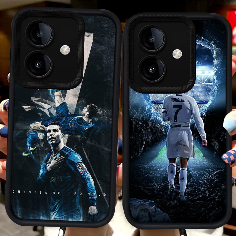 ปลอกสีดําสําหรับ OPPO A3 A3X A79 A5 A5X Pro 5G H82 CR7 Ronaldo