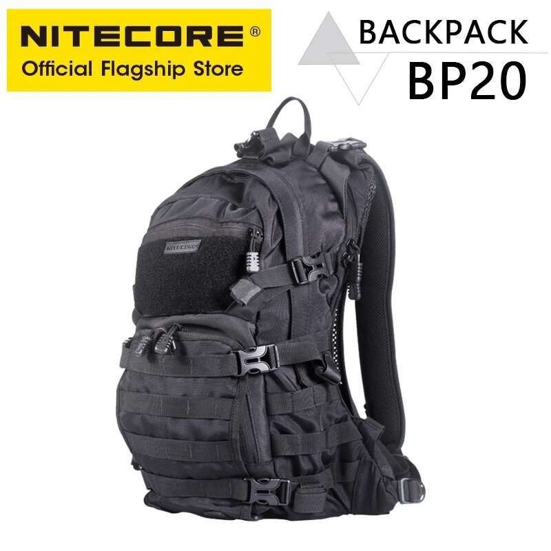 NITECORE BP20 20L Travel กระเป๋าเป้สะพายหลัง Commute กระเป๋า 1000D ไนลอน Trekking ตกปลา Rucksacks Molle ระบบชายหญิง