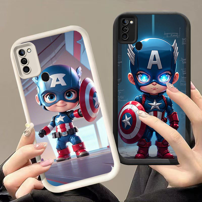 YZ-3 ปลอกกันกระแทกกัปตันอเมริกาสําหรับ Infinix Smart 5 HOT 10 11 12 Play