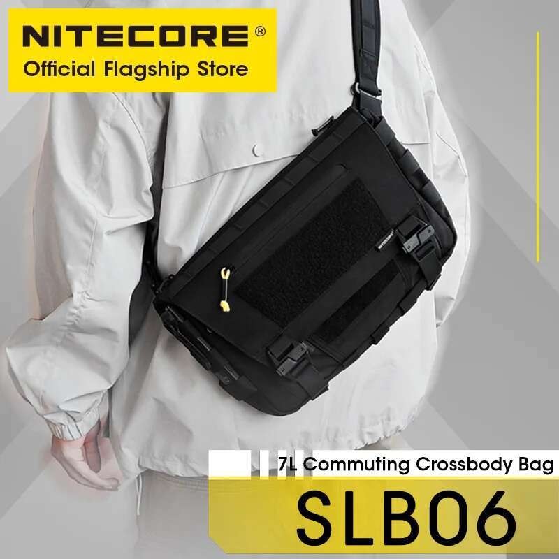 NITECORE SLB06 Commuting Crossbody Bag กระเป๋าสะพายสีดํา 7L Functional กระเป๋าสะพายสําหรับ iphone Xiaomi แท็บเล็ตโน้ตบุ๊ค
