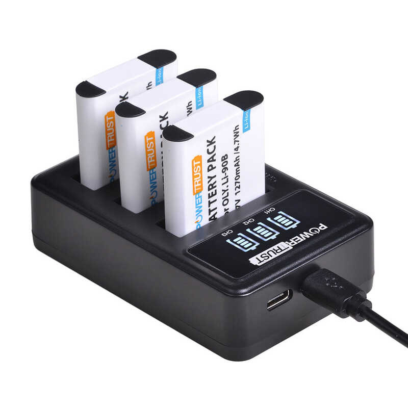 ▣ 4X Li-90B LI 90B Li-92B Li90b Battery And Charger For Olympus Tg-6 Tg-5 Tg-Tracker Sh-1 Sh-2