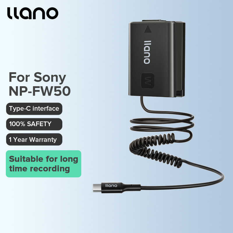 ❃ Llano Np-Fw50 Dummy Battery Decoded With Type-C Pd/Qc Spring Power 2M Adapter Cable For A7 ❃