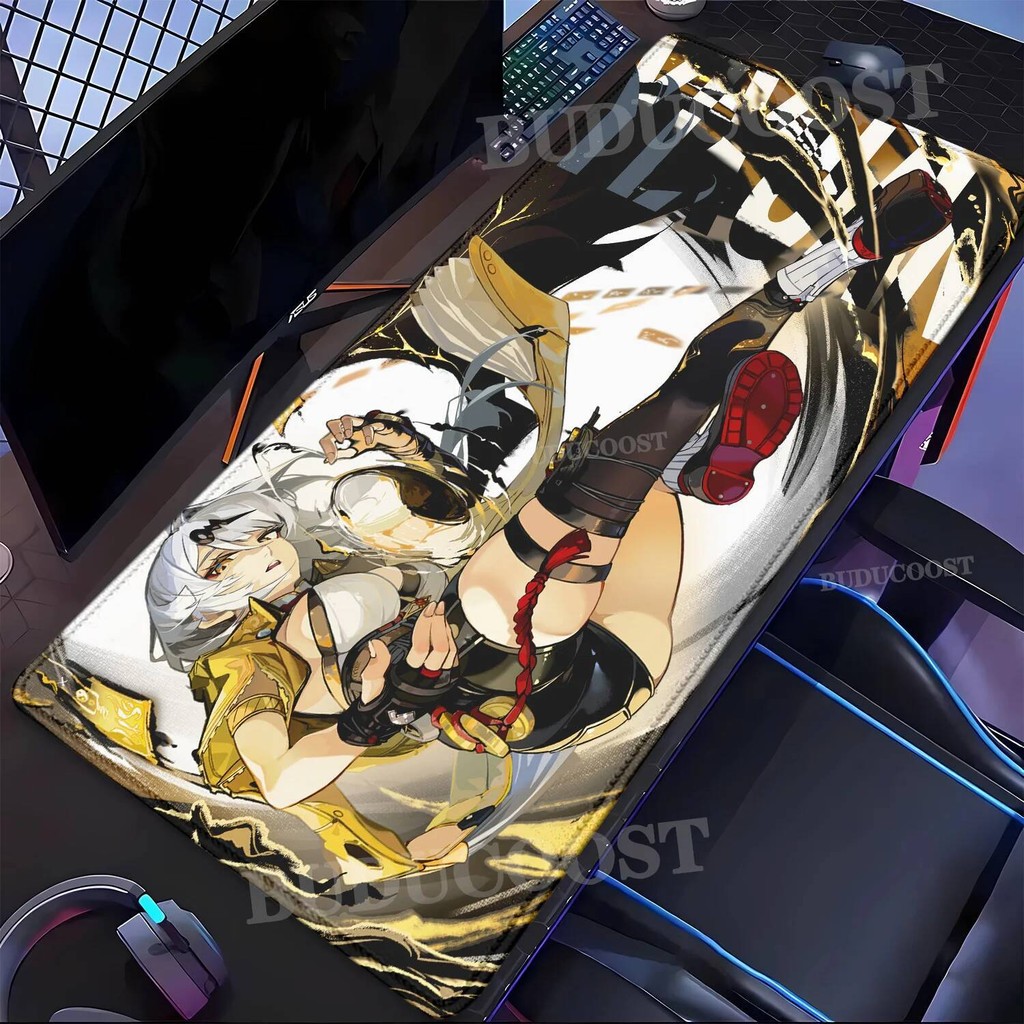 Zenless Zone Zero Yixuan ZZZ แผ่นรองเมาส์ teclado คอมพิวเตอร์แล็ปท็อปอะนิเมะ office accessorie คีย์บ