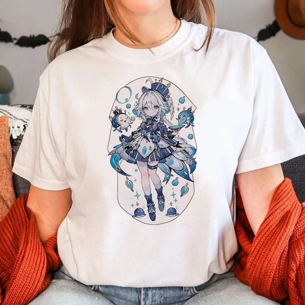 Furina เสื้อยืดผู้หญิง การ์ตูนกราฟิก ออกแบบ Streetwear Harajuku เสื้อผ้า