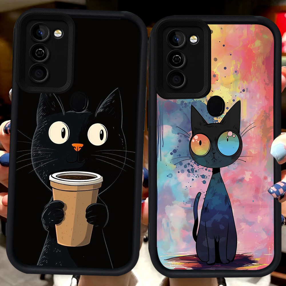 ปลอกสีดําสําหรับ Samsung A10 A20S M21 A7 A30s A30 A50 M30S A20 A10S A21S A50s A11 M11 H2 Black Cat