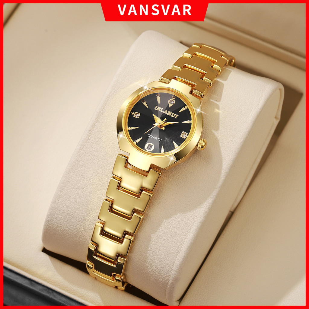 นาฬิกาผู้หญิงแฟชั่นหน้าปัดเล็กนาฬิกาควอตซ์สุภาพสตรีนาฬิกาข้อมือปฏิทิน (พร้อมกล่องไม่มี)