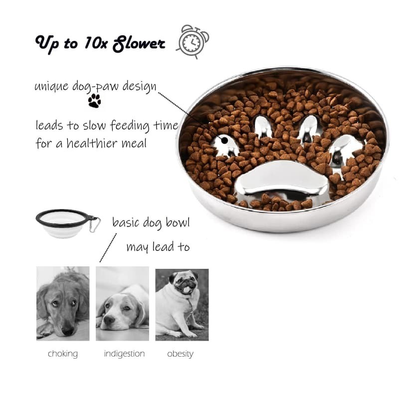 สแตนเลสชามสุนัขเครื่องป้อนช้า304อาหารเกรดตีนออกแบบจานตื้นแบนหน้าพันธุ์เครื่องล้างจานปลอดภัยป้องกันสนิมกลิ่นหลักฐาน​ - รูปที่ 3