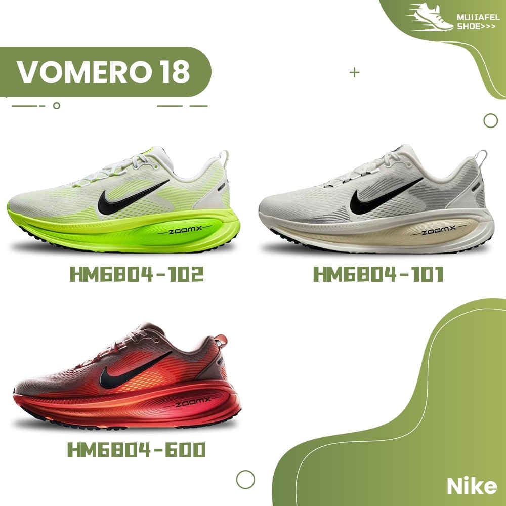 ♞,♘,♙สะดวกสบาย Nike VOMERO 18  รองเท้าผ้าใบแฟชั่น HM6804-102/ ID4234/HM6804-101/HM6804-600 รองเท้าส