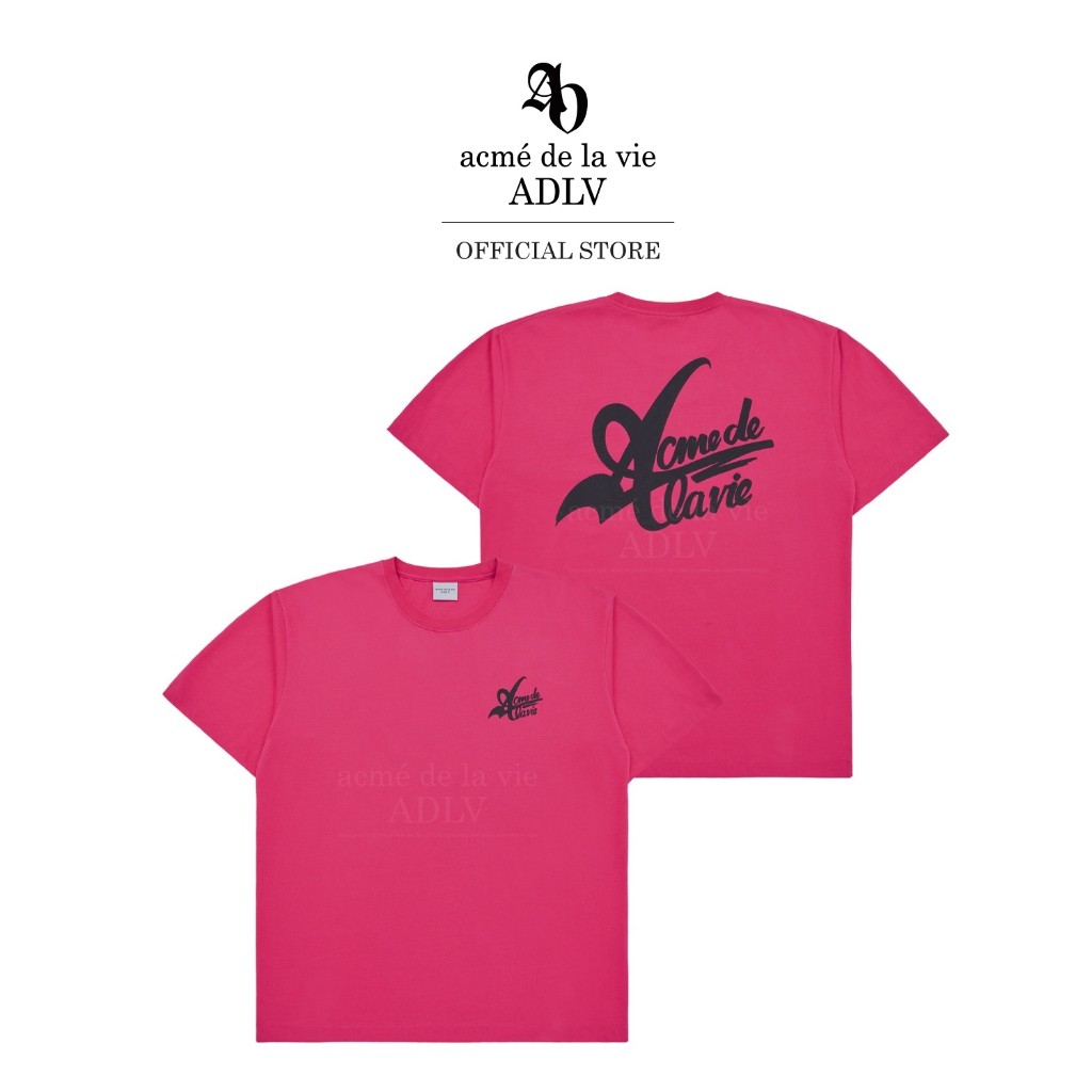 ♞ADLV [acme de la vie] เสื้อยืด Oversize รุ่น Big Logo 2 Printing Short Sleeve T-Shirt Pink (50213S