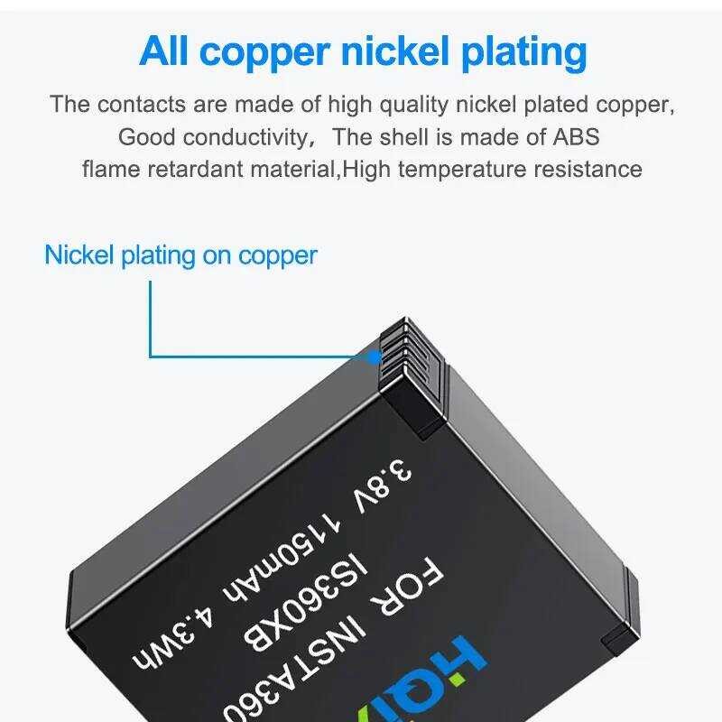 ❃ Hqix  สำหรับแบตเตอรี่ที่ชาร์จกล้องเพื่อการกีฬาหนึ่งก้อนสำหรับ Lnsta360 ❃