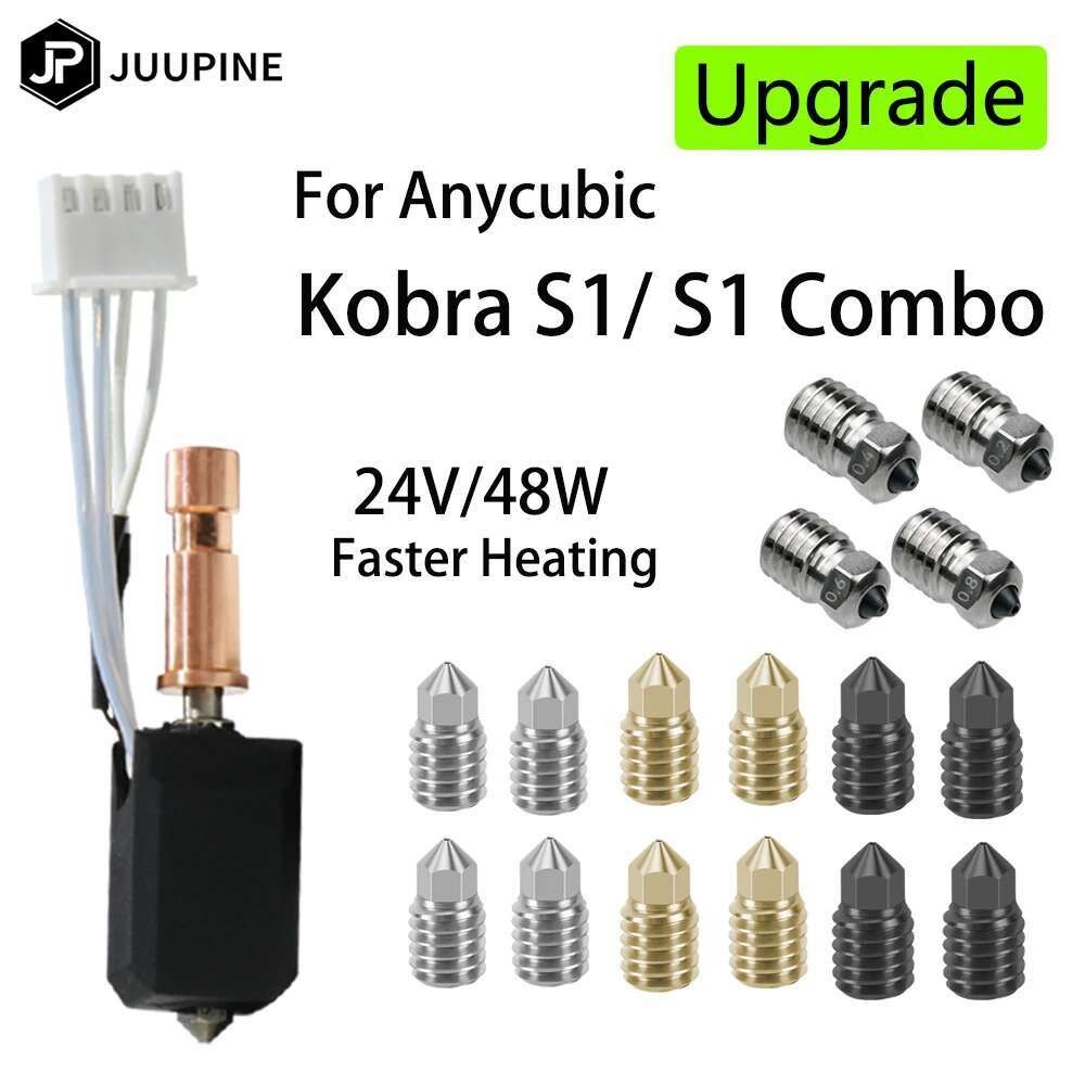 สําหรับ Anycubic Kobra S1 Hotend 200k อัพเกรดเซรามิคความร้อนหัวฉีด Kobra S1 Combo Hotend 24V 48W ควา