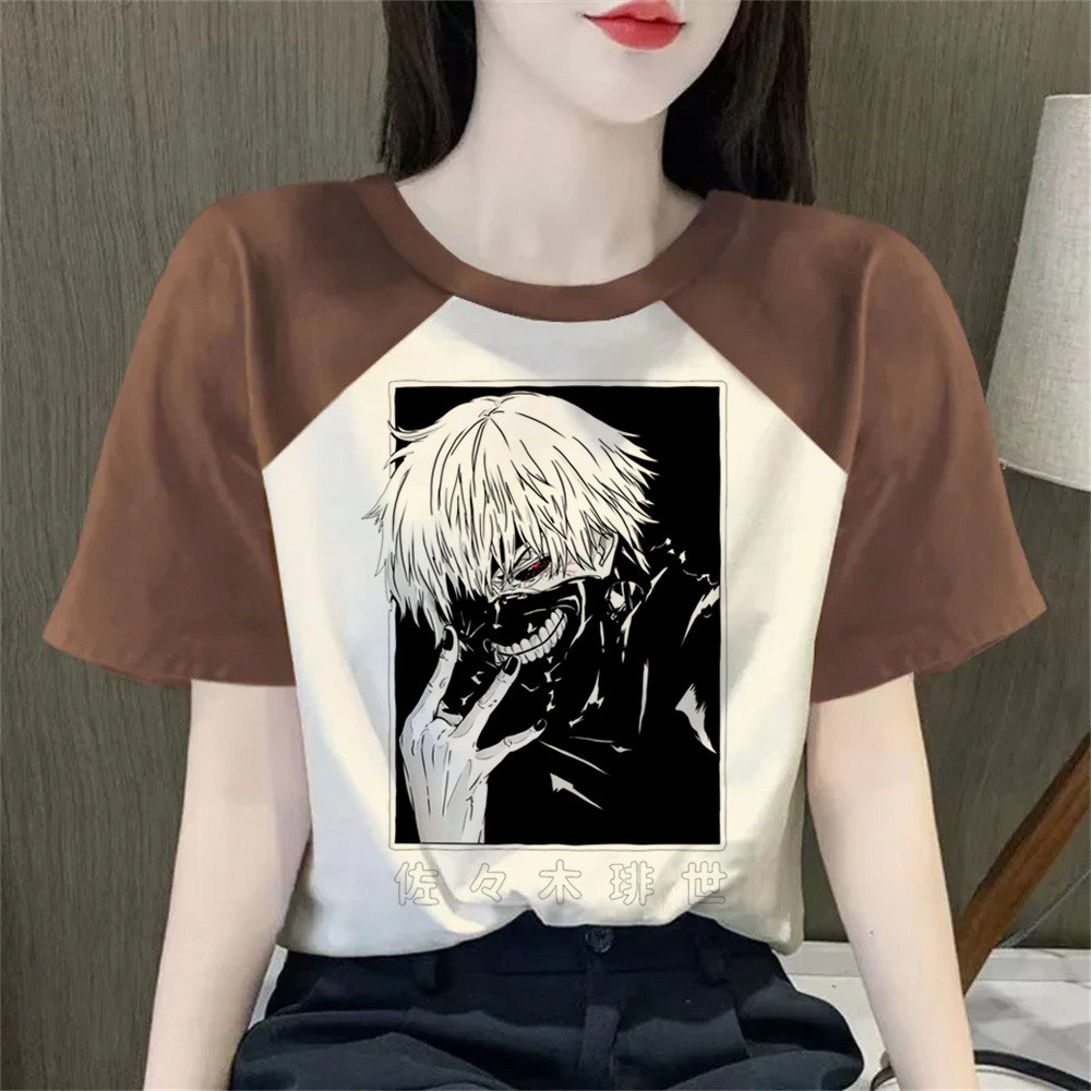 Tokyo Ghoul Kaneki Ken Suzuya Juuzou top tees วัยรุ่นความงาม Gothic สีสัน tshirt Breathable Punk สีส