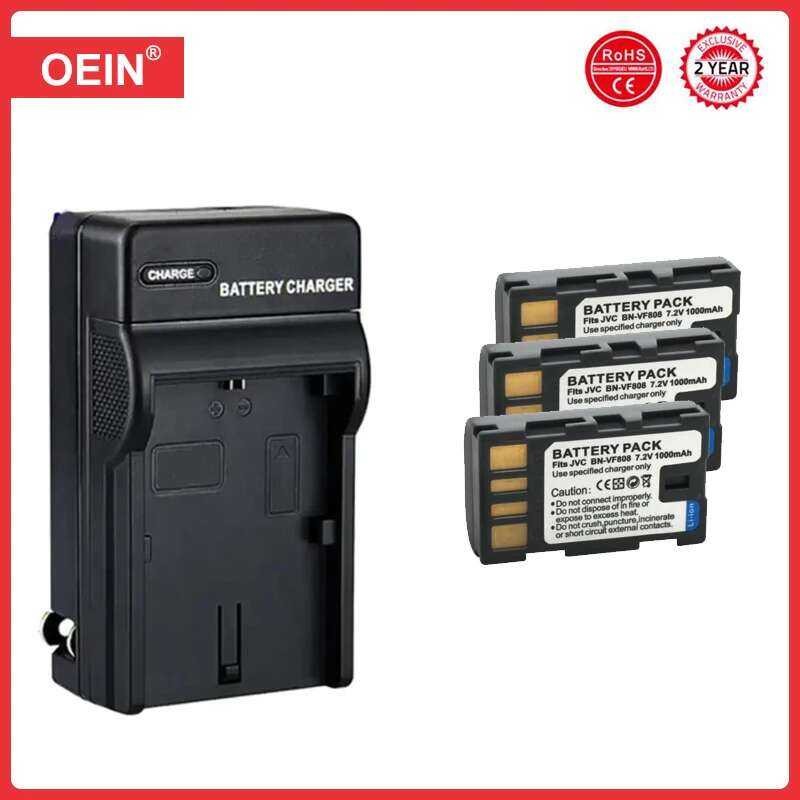 ▥ 4 ชิ้น 1000 มิลลิแอมป์ชั่วโมง Bn-Vf808 Bn-Vf808u Bnvf808 แบตเตอรี่และเครื่องชาร์จสําหรับ JVC