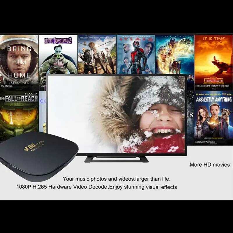 2023 ☢ กล่องทีวีใหม่ V88 MINI Allwinner H3 2.4G/5G Wifi Set-Top 16G 32G 64G 128G Android 10 Med