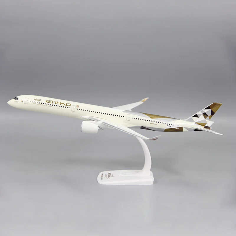 LY 1:200 Scale Etihad Air Airplane A350 A350-1000 ABS Plastic With Base Aircraft Model Toy For Coll