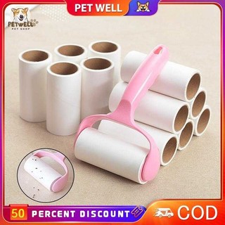 PETWELL Sticky Lint Remover Pet Fur Cleaner Hair Roller Clothes Cleaning Dust Removal Stro