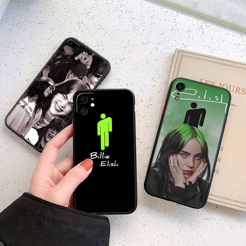 เคสโทรศัพท์สีดําแบบนุ่มสําหรับ iPhone 5 6S SE X XS Max XR 6 7 8 Plus 32EF Billie Eilish Cover