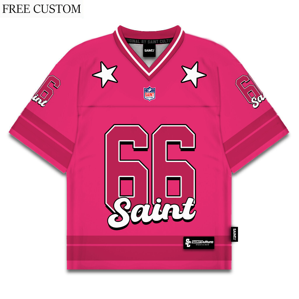 [ชื่อที่กําหนดเองฟรี] Pink Miami 66 Jersey Vintage Oversize Rugby Retro Streetwear Y2k Boxy Oversize