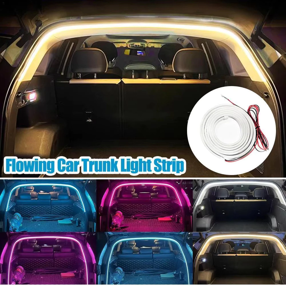 (🚚ท้องถิ่น🚚)2/4m รถความสว่างสูง Trunk Ambient Light ตกแต่งภายในสายไฟ Led ฟรีการตรวจจับอัตโนมัติ Tailgate Light Strip