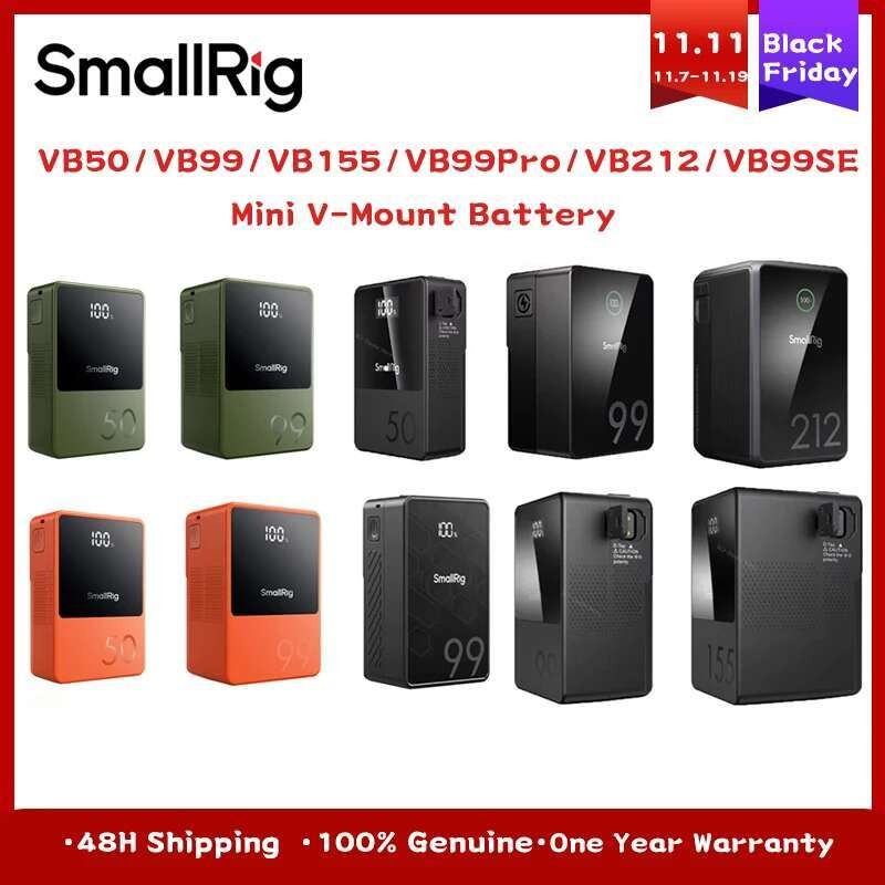 ขายร้อน SmallRig VB50/VB99/VB155/VB99Pro/VB212/VB99SE Mini V-Mount Battery Type-C/D-TAP Input/Output