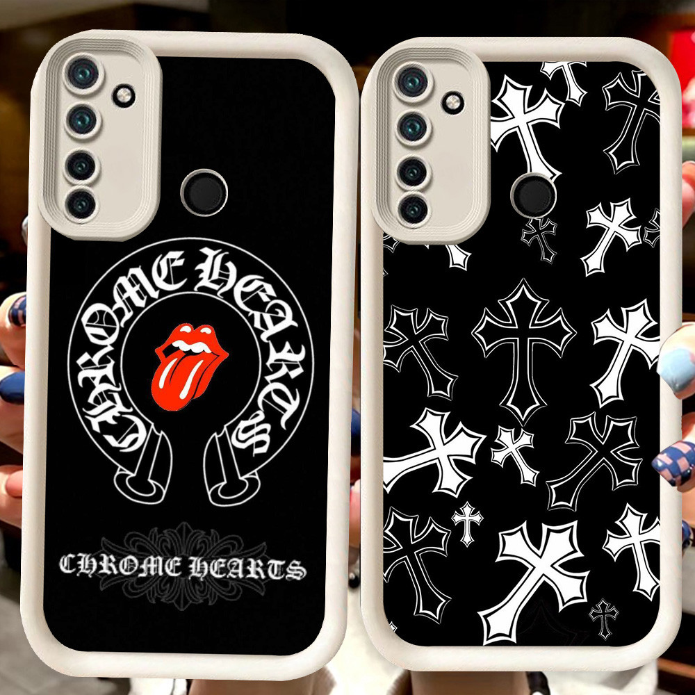 H115 Chrome H-Hearts ปลอกสีขาวสําหรับ Realme Narzo 10A 5i 9i C75 7i 6i C17 C2s C2 5s 10 20A 5 14T 14