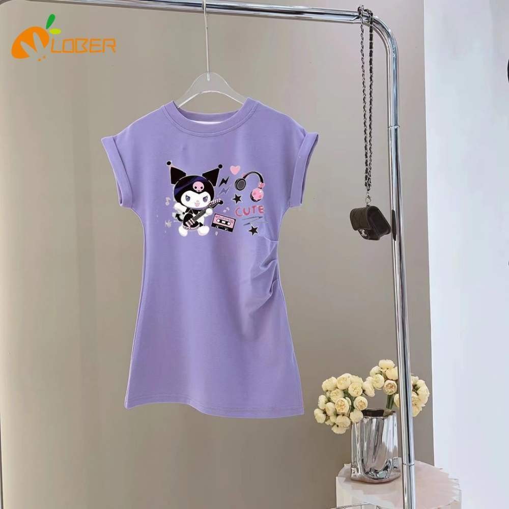 เดรสเด็กผู้หญิงสําเร็จรูป ฤดูร้อน คุโรมิ เสื้อยืดชุดสาวการ์ตูน