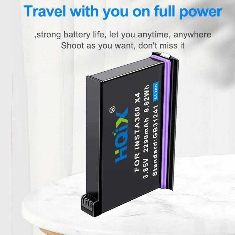 ▥ HQIX สําหรับ Insta360 X4 Panorama Action Camera เครื่องชาร์จแบตเตอรี่