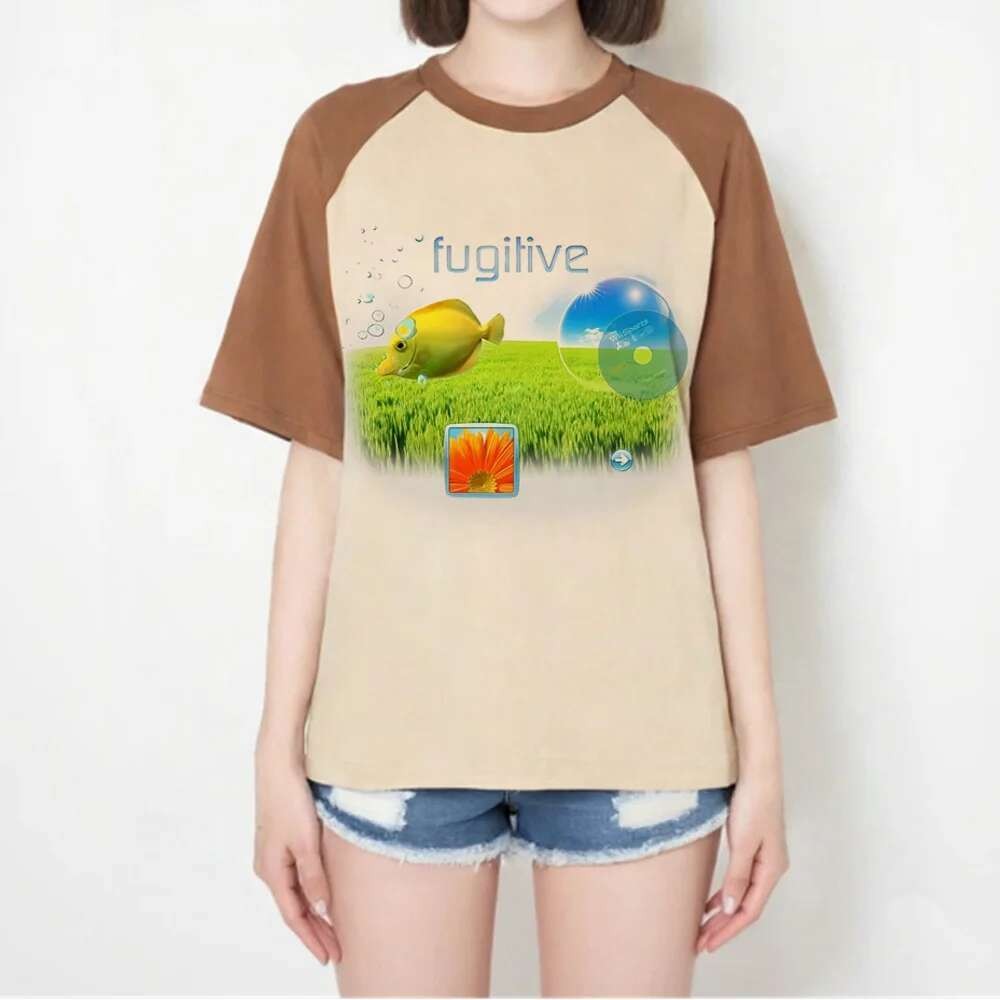 Frutiger Aero เสื้อยืดหญิง streetwear hip hop Pop Culture Grunge t-shirt_pastel ผู้หญิงกราฟิก 2000s