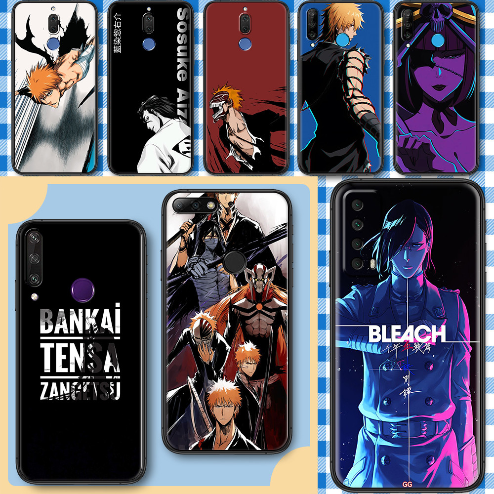 เคสโทรศัพท์สีดํานุ่มสําหรับ Huawei Nova 2 Lite 2i 3 3i 4E 5i 5T 7 SE 8i 15GA BLEACH caseg