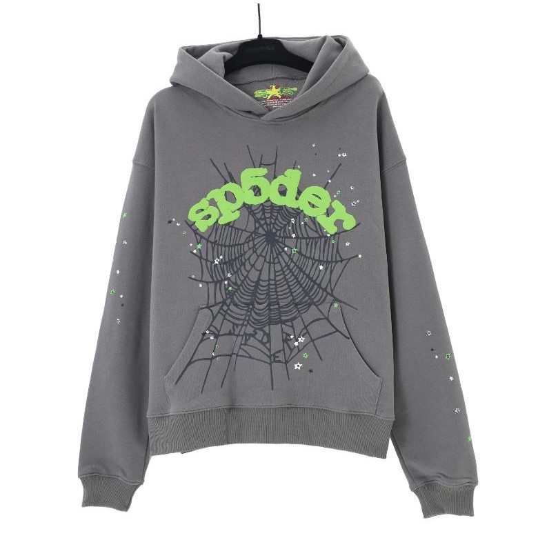 ♞,♘เสื้อกันหนาวลําลอง ผ้าฝ้ายแท้ มีฮู้ด พิมพ์ลาย Sp5der 5555 คุณภาพสูง สําหรับผู้ชาย และผู้หญิง 202