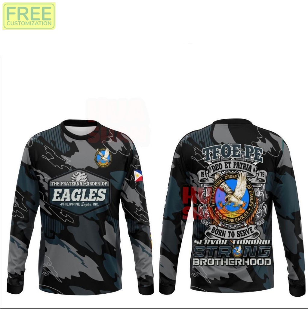 2025 เสื้อยืดยาว 3 มิติสําหรับ The Frother Order of Eagles (Philippine Eagles) -รูปแบบสีเขียวเข้มพร้