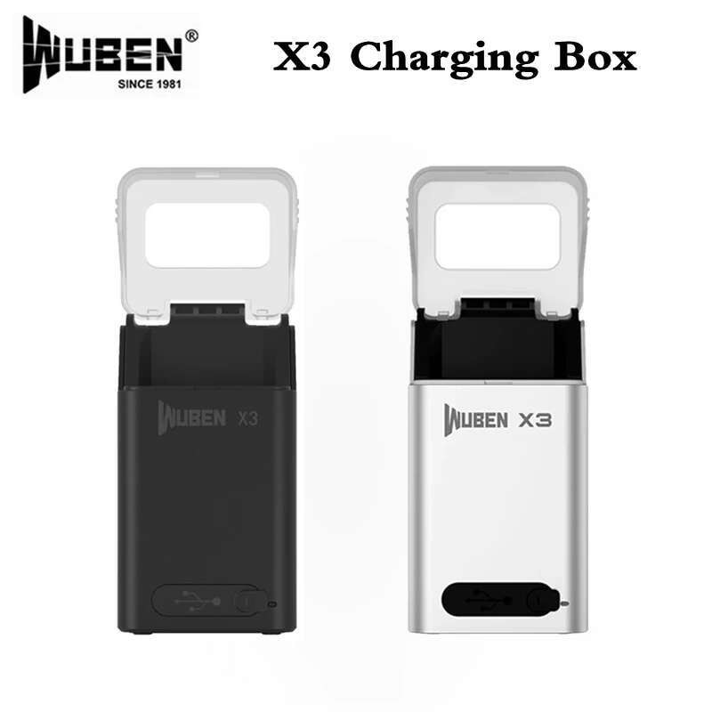 WUBEN X3 กล่องเคสชาร์จสําหรับไฟฉาย X3 สีขาวและสีดํา